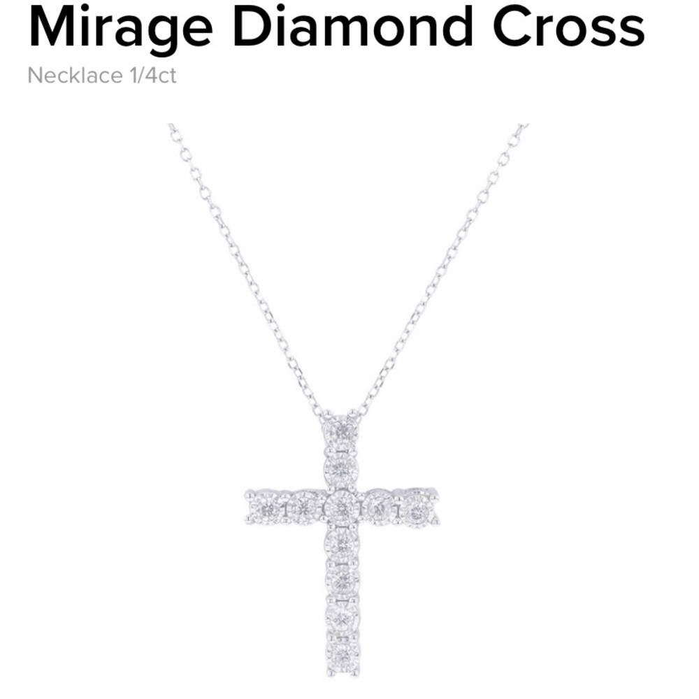 Petite diamond cross necklace